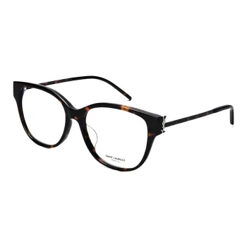 SAINT LAURENT Capsule Plate Frame Oval Eyeglass Frames Women's Tortoiseshell