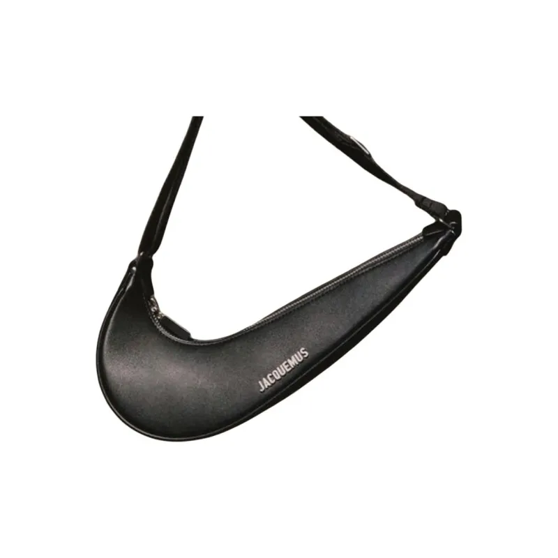 Jacquemus Nike J Force 1 Low Collaboration Leather Shoulder Bag Crossbody Bag Small Size Unisex Black-2