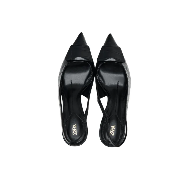ZARA Slim Heel High Heels 6.5cm Women's Black-3