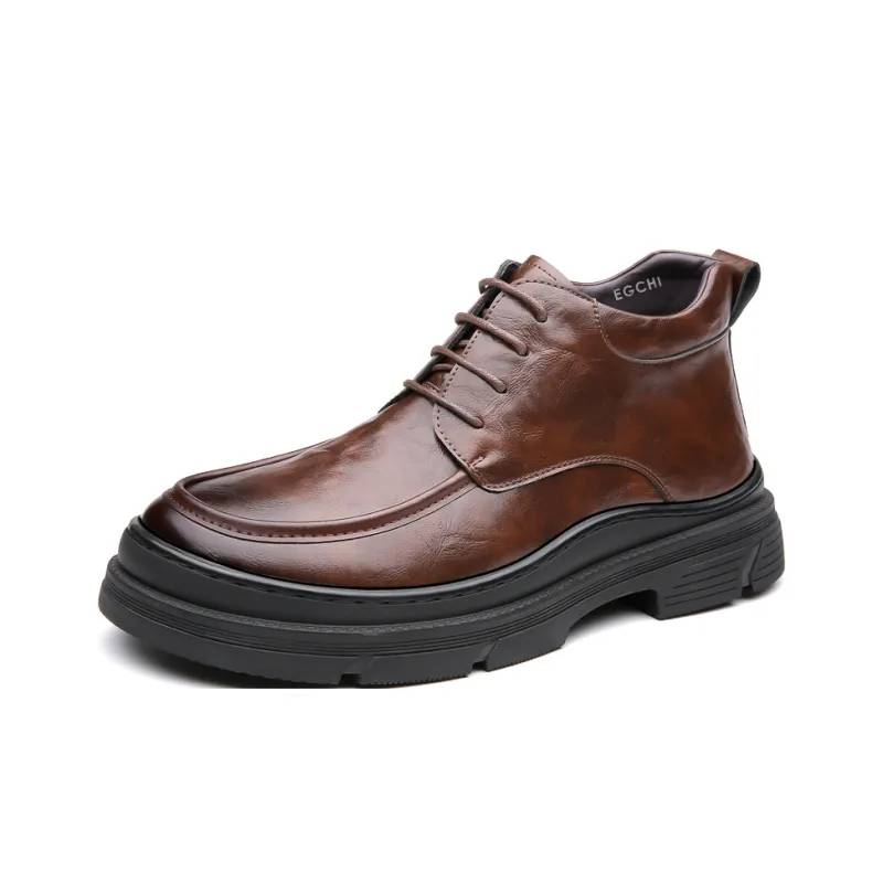EGCHI Ankle Boots Men Black/Brown-3