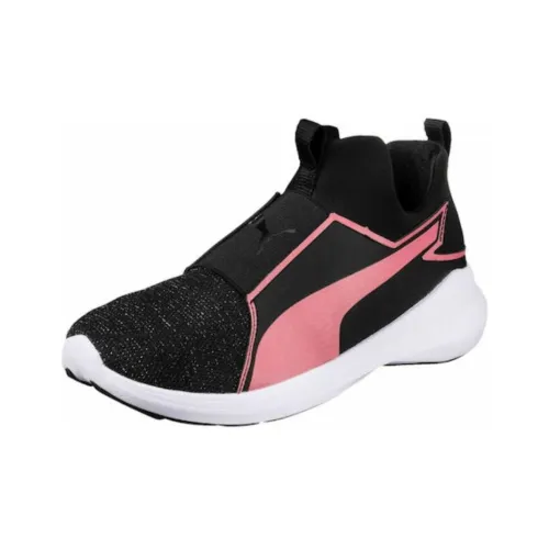PUMA Rebel Anti Slip Wear Resistant Mid Top Casual Running Shoes Women's Black Pink