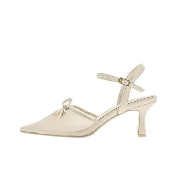 RANDA Slim Heel High Heels Women's Milk White