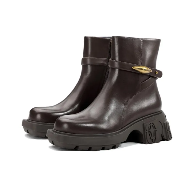 DIBO MANNER Astral Series New Arrival Martin Boots Versatile Chunky Heel Ankle Boots-9