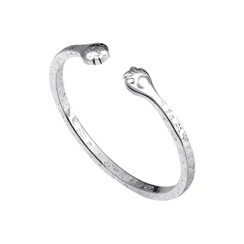 YUJIANDOUDOU 999 Fine Silver Bangles Women's