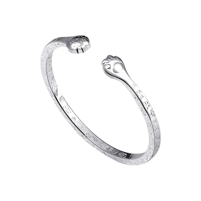 YUJIANDOUDOU 999 Fine Silver Bangles Women's-0