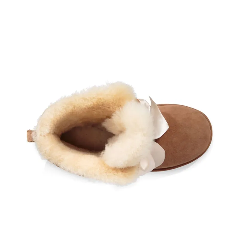 UGG Gita Bow Mini Fleece Lined Brown Women's-3