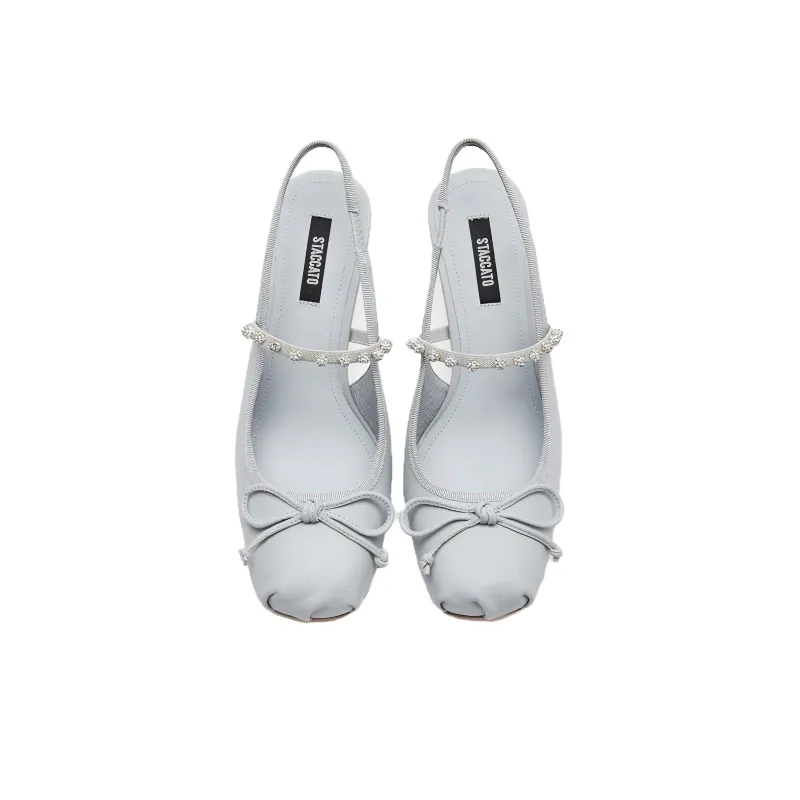 Staccato Floating Light Ballet Slim Heel Round Tip High Heels 7.5cm Women's-3