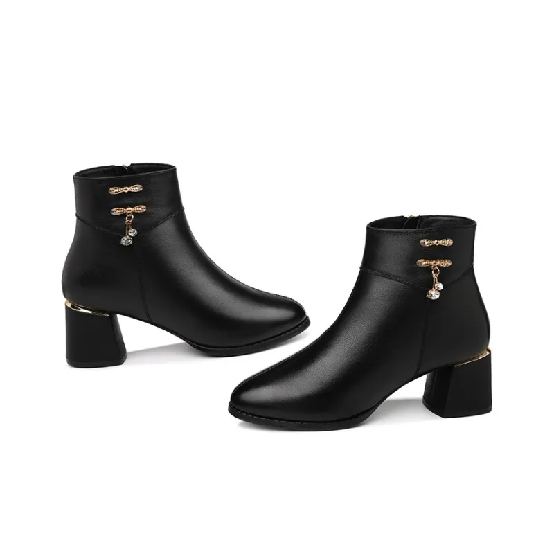 Rich Birds Top Grain Cow Leather Ankle Boots Women's-2