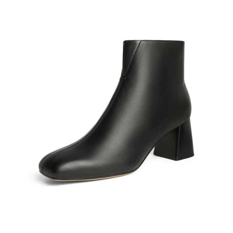 BELLE Ankle Boots 6cm Women's Apricot Brown Black-13