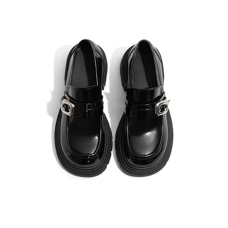 Old Meow Chunky Heel High Heels 7cm Women's Black-4
