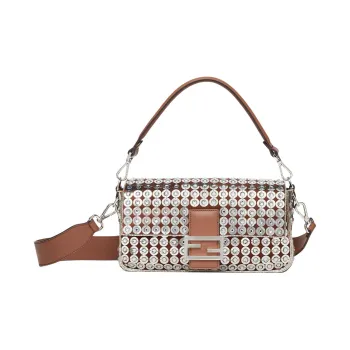 FENDI Baguette Polyester Baguette Bag, Shoulder Bag, Portable Crossbody Bag Women's Multicolor