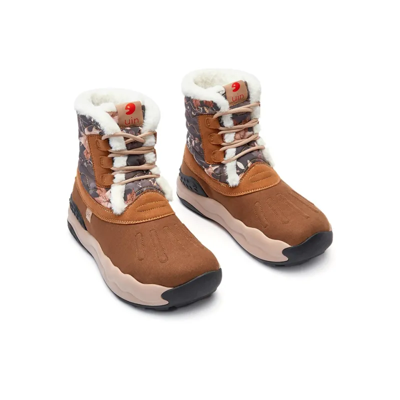 U.IN Plants & Flowers Snow Boots Women's Purple/Dark Gray/Orange-9
