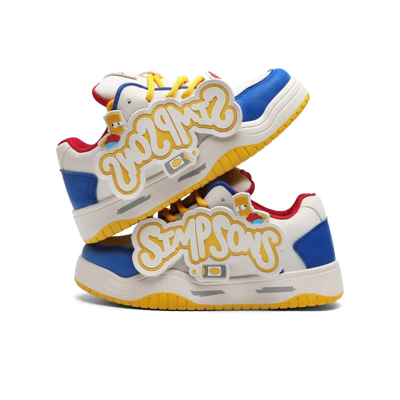 The Simpsons Skateboard Shoes Unisex Low Top Chic Yellow/Black/White-1