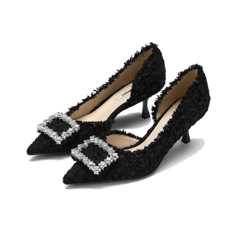 73Hours Tipsy Day Slim Heel High Heels Women's Black-2