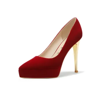 PJJUU Slim Heel High Heels 12cm Women's Burgundy