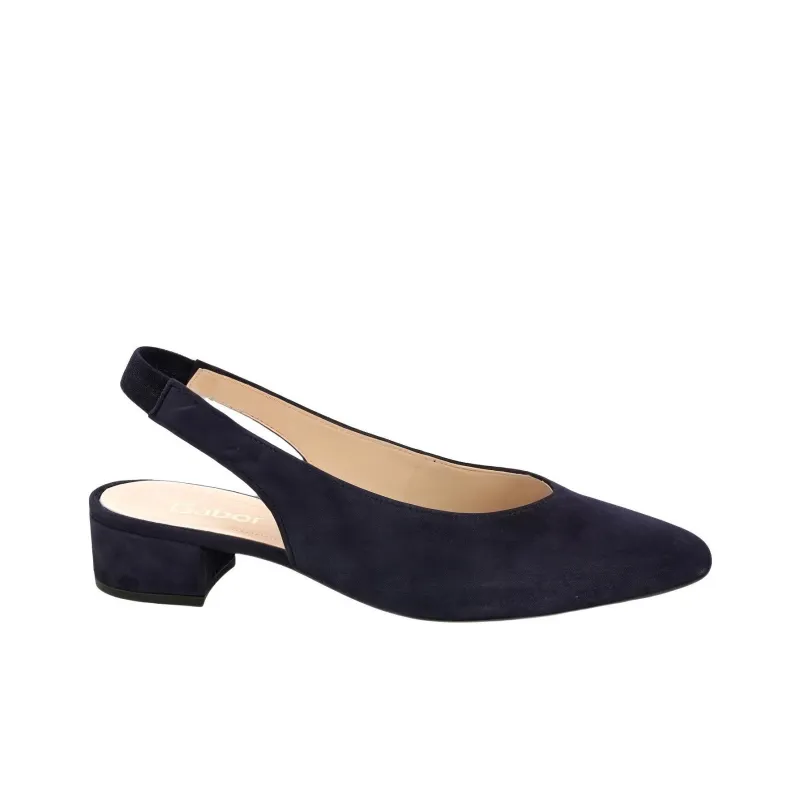 Gabor Chunky Heel High Heels 3cm Women's Marine Blue-1