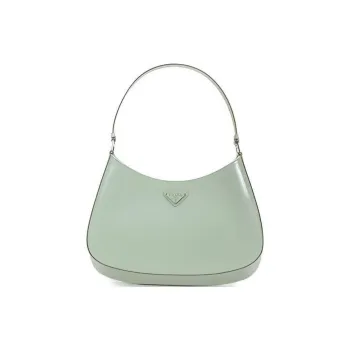 PRADA Leather Crescent Bag, Shoulder Bag, Handbag Women's Aqua Green