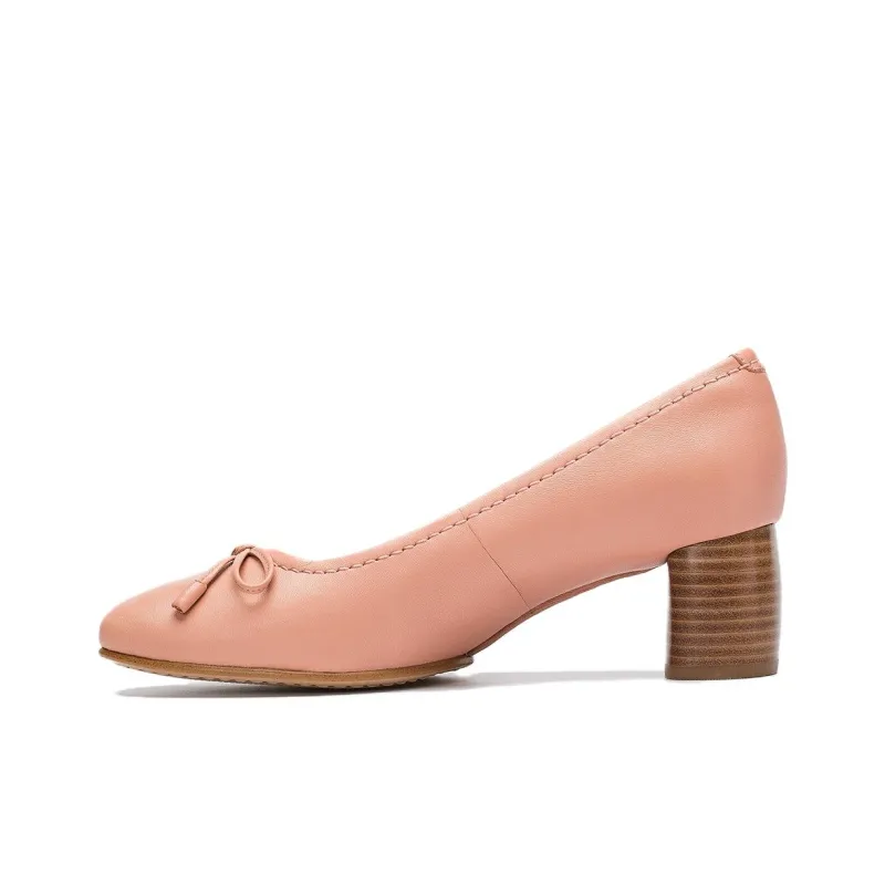 Clarks Chunky Heel High Heels 5.5cm Women's Light Pink-0