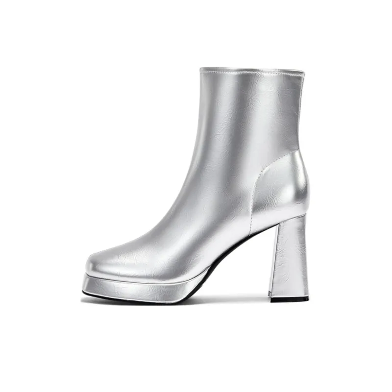 DAPHNE Ankle Boots Women's Black, Silver-3