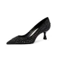 Black (Ultra-Faux Suede/Triangle Rhinestones)