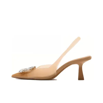 ZARA Slim Heel High Heels 6cm Women's Beige