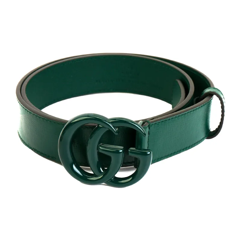 GUCCI Leather Belts Men's Green Width 3CM-1