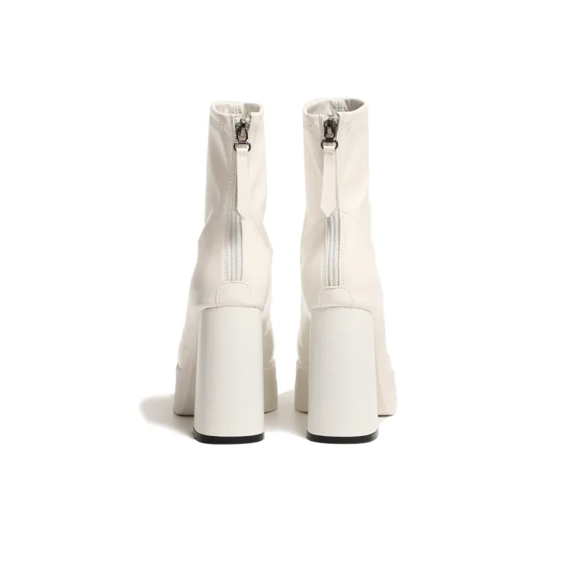 EEueeczs Ankle Boots Women's Black Glossy/Black Matte/White-15