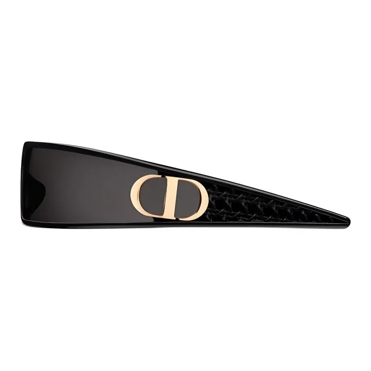DIOR Metal Nylon Irregular Shape Sunglasses Women's Black-2