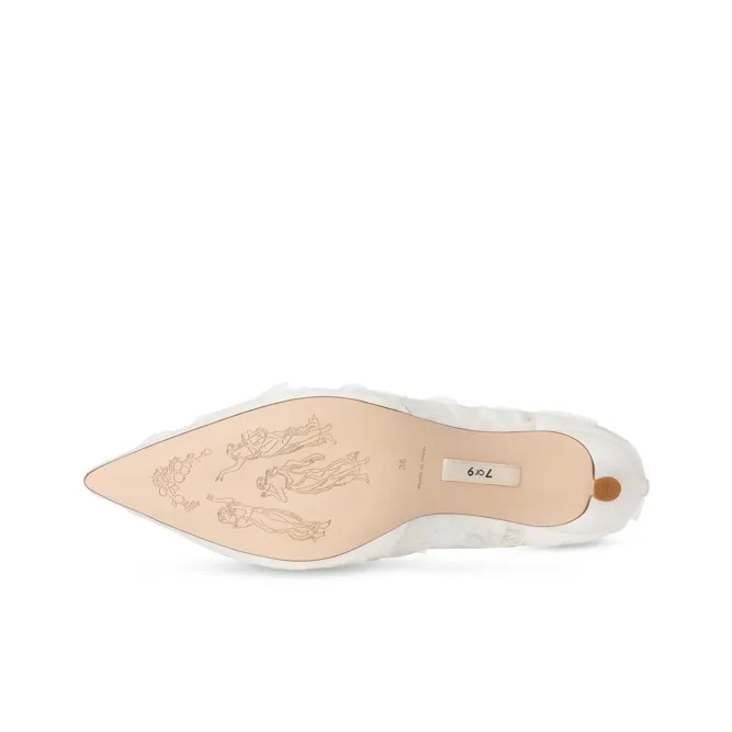 7or9 White Magnolia High Heels 7cm Women's White-3