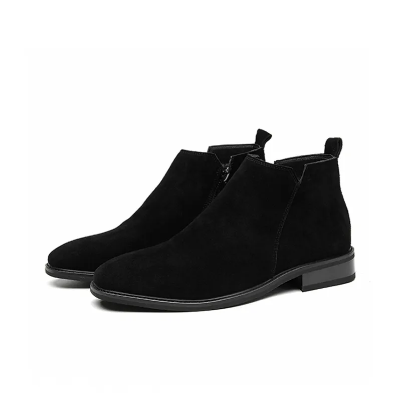 GZZ Ankle Boots Men Black/Dark Brown-1