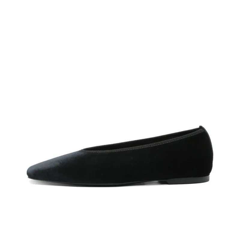 TOTEME Minimalist Velvet Ballerina Shoes Women's-0