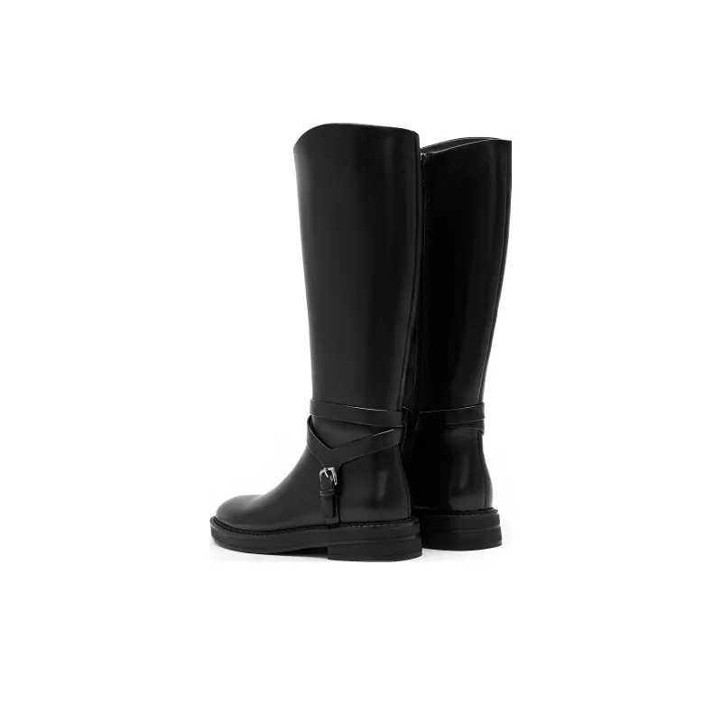 Staccato Knee high Boots 4cm Women's Black-7
