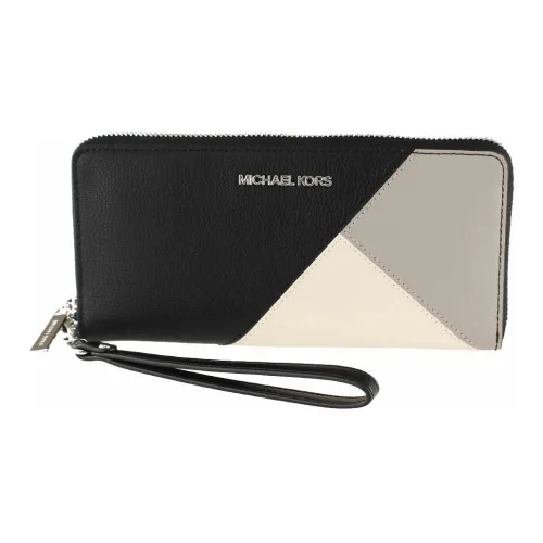 MICHAEL KORS Leather Wallet Unisex Black White & Gray
