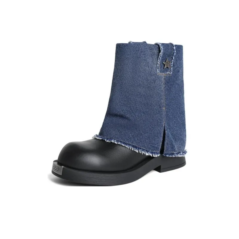 BELLE Ankle Boots 3.5cm Women's Denim Blue-1