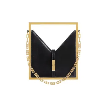 GIVENCHY Cut-out Cow Leather One Shoulder Handbags Micro Women's Black