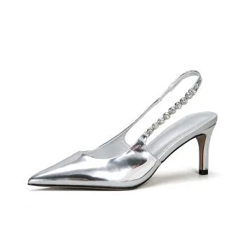 MCKP Slim Heel High Heels 7/9cm Women's Mirror Finish Silver