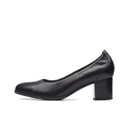 Clarks Chunky Heel High Heels 5.5cm Women's Black