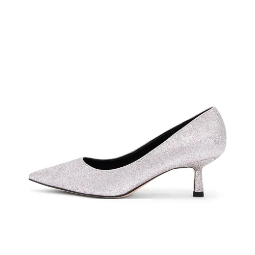 CHARLES&KEITH Small Ck Slim Heel High Heels 5.8cm Women's Silver