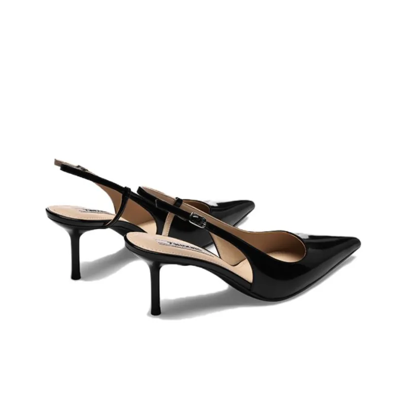 73Hours 45-Degree Elegant Slim Heel High Heels 8cm Women's Black/Gray/Apricot-4