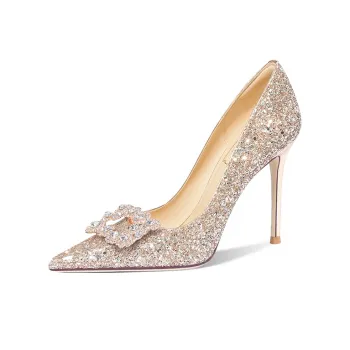 Holy Rose Slim Heel High Heels 10cm Women's Gold