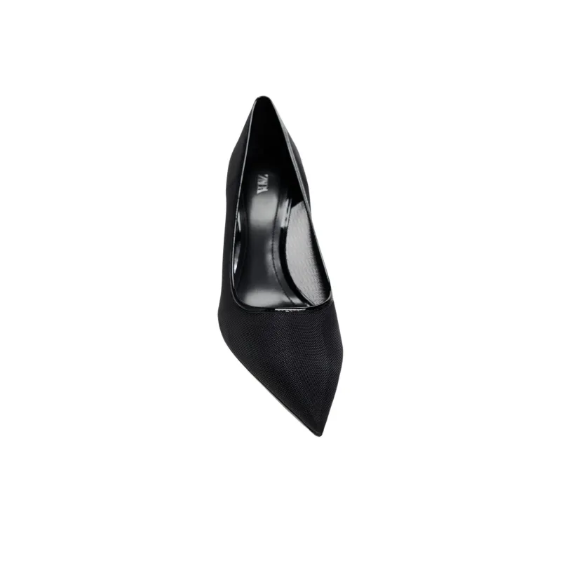 ZARA Slim Heel High Heels 10cm Women's Black-2