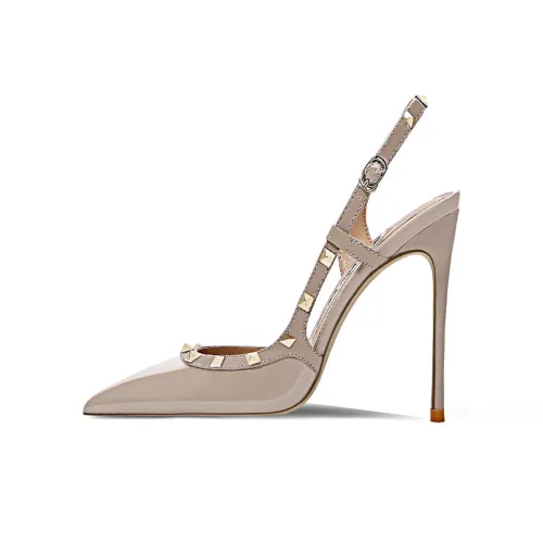 Ganxiaojie Slim Heel High Heels Women's Nude