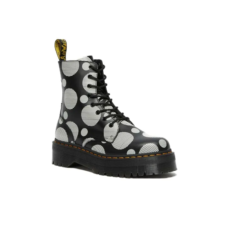 Dr.Martens Jadon Polka Dot Smooth Leather Platform Boots 'Black' Women's-2