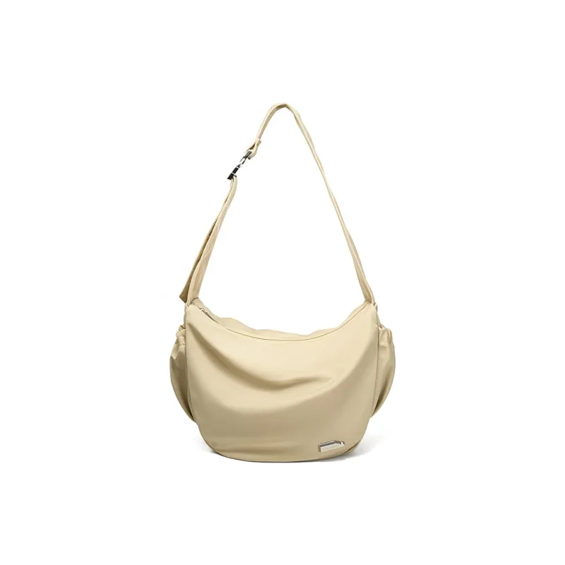 SMTING STUDIO Polyester Shoulder Bag Large Size Unisex Deep Black/Oat/Light Blue-4