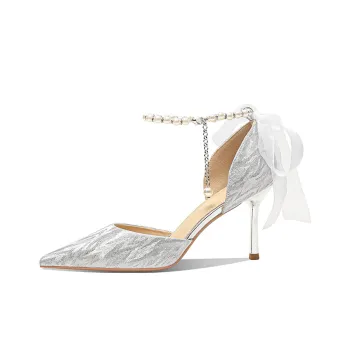 MCKP Slim Heel High Heels 8cm Women's Silver
