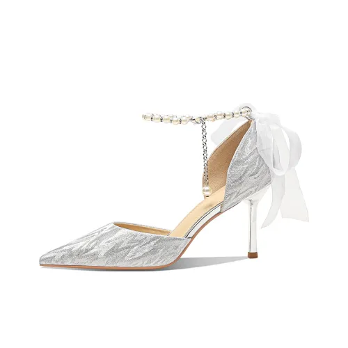 MCKP Slim Heel High Heels 8cm Women's Silver