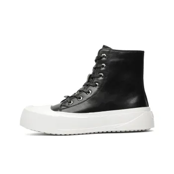 Jerden Smith Slip Resistant Water Resistant And Wear Resistant High Top Skateboard Shoes Unisex Black White