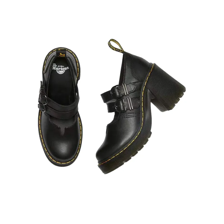 Dr.Martens Eviee Sendal Leather Heeled Shoes 'Black' Women's-3