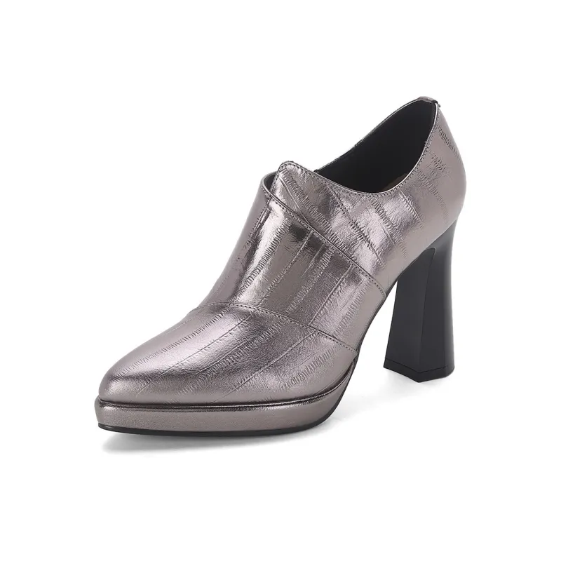 PIERCE GENTRY Chunky Heel High Heels 10cm Women's-8