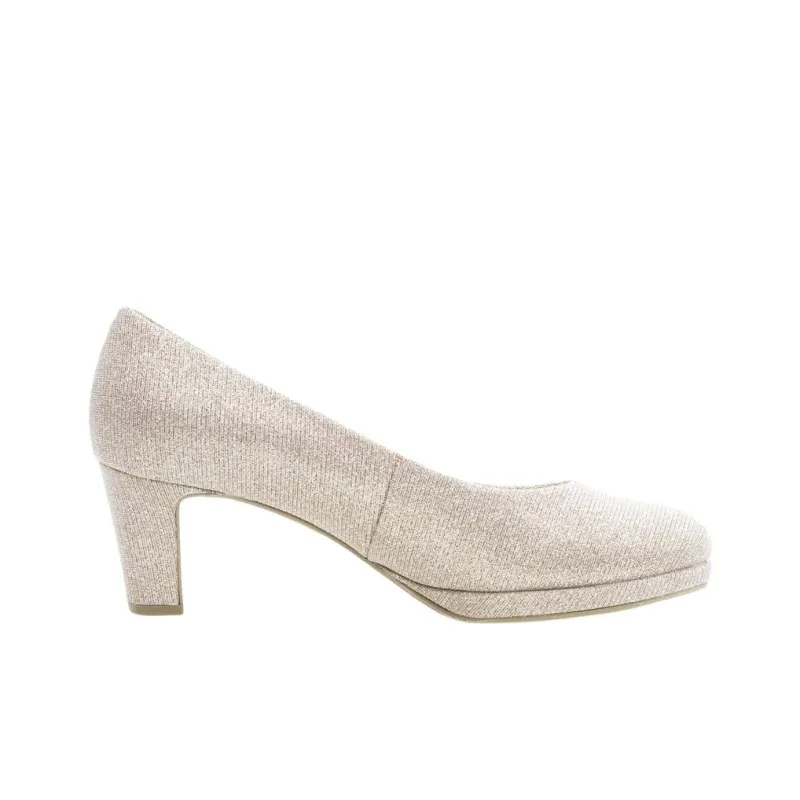 Gabor Fashion Chunky Heel High Heels 6cm Women's Silver Pink-1